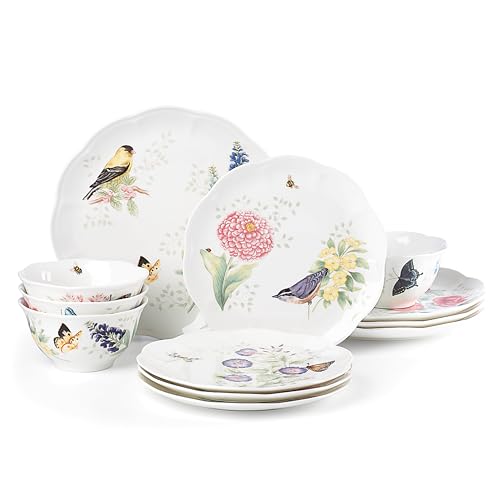 Butterfly Meadow Flutter Porcelain 12 (12-Piece Dinnerware Set)