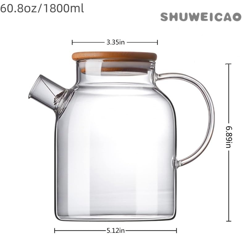 Glass Teapot Stovetop and Microwave Safe Glass Borosilicate Teapot