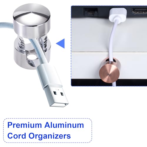 3 Sets Charger Holders for Cords (3 Sets / Gold, Red Bronze, Silver)