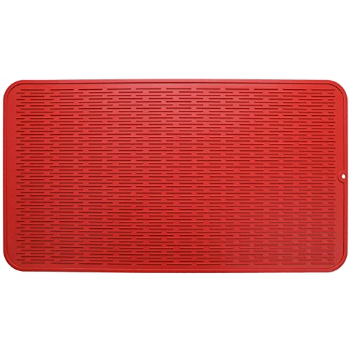 Silicone Dish Drying Mat for Multiple Usage (Red / 32"L x 18"W)