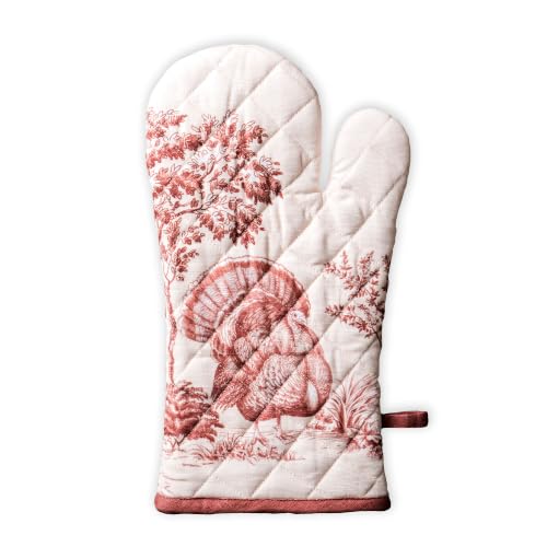 Maison d'Hermine Oven Gloves 100% Cotton Oven Mitt (098 - Holy Jouy - Brown / 7.5" x 13" (Oven Mitt))