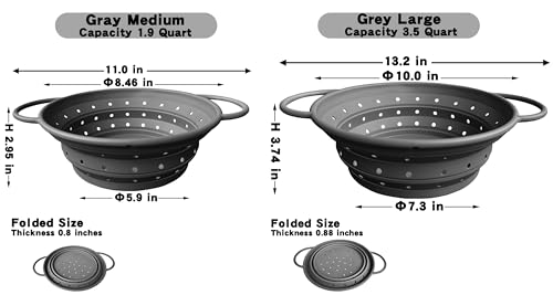 Silicone Collapsible Colander with Handle