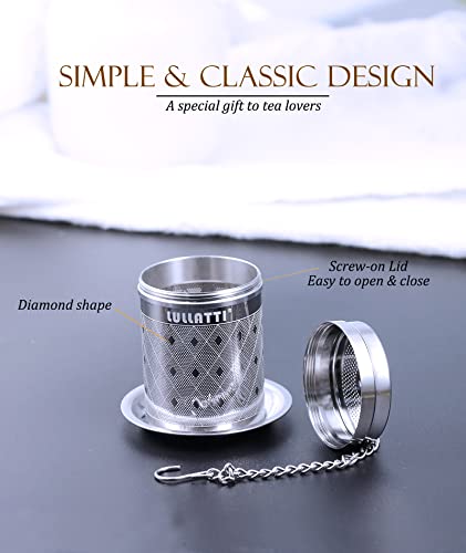 1 Pack 304 Steel Tea Infuser Fine Mesh Diamond with Long Chain (Small-Diamond / 1 Pack)
