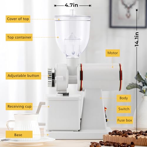 Electric Burr Coffee Grinder (White)