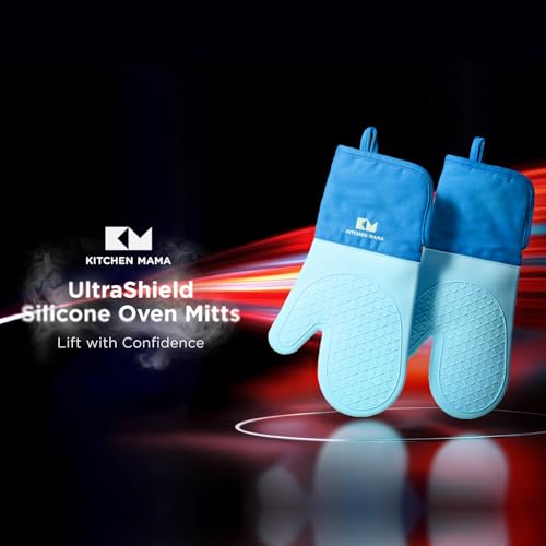 UltraShield Silicone Oven Mitts (Blue / Standard)