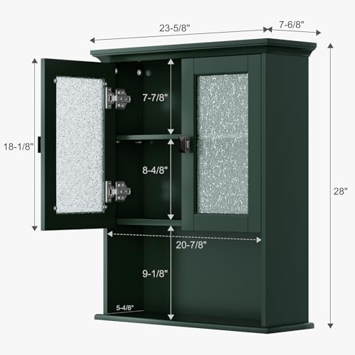 Bathroom Cabinet Wall Mount (Forest Green)