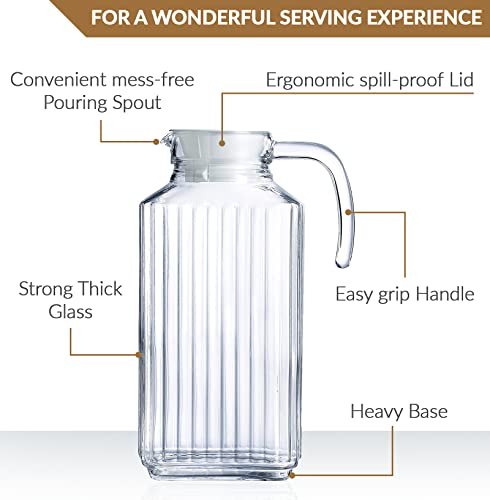 Glass Pitcher with Lid (55oz)