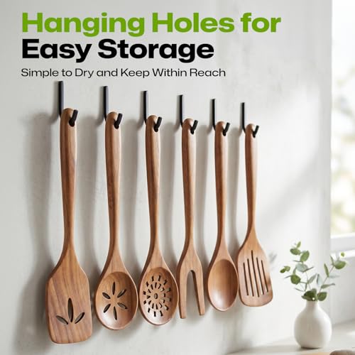 6 Piece Wooden Kitchen Utensil Set (6Pcs Wooden Kitchen Utensils)