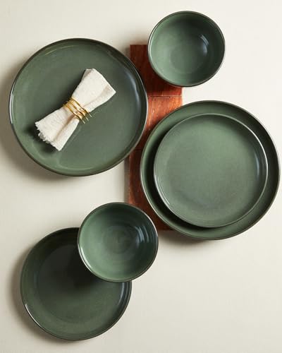 Ceramic Dinnerware Sets for 8 (Moss Green / Set (24pcs))