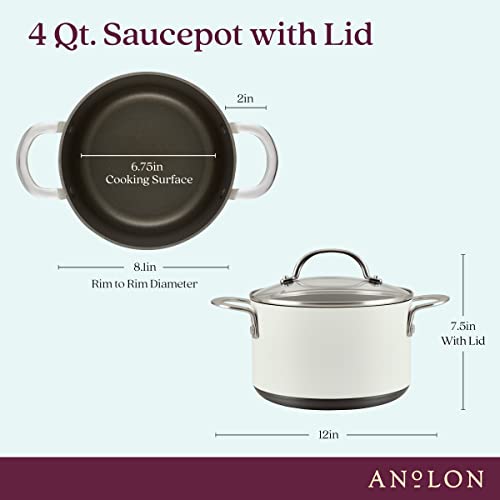 Achieve Hard Anodized Nonstick Saucepot with Lid (Saucepot (4 Quart) / Cream)