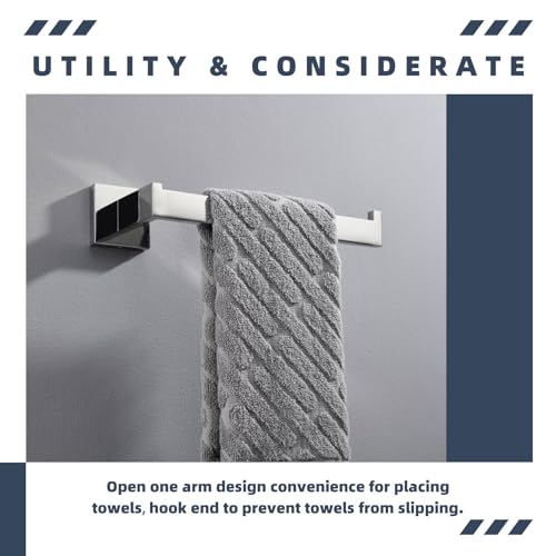 Bathroom Towel Holder (Square - Polished Chrome)