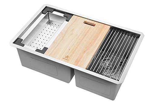 Stainless Steel Colander For Workstation Kitchen Sink (15.5/8 W - 8.7/8 L / Black Cover)