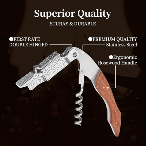 Wine Opener Wine key (Grape leaf patterned rosewood / Standard)
