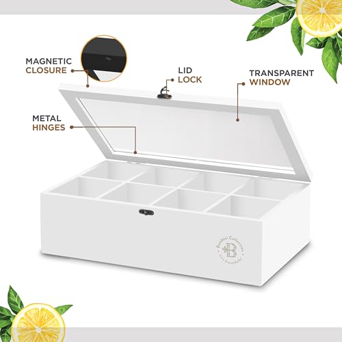 Tea Bag Organizer with Drawer (White)