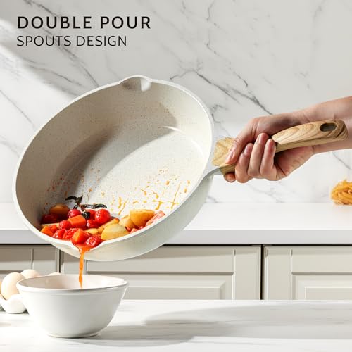 Nonstick Ceramic Saute Pan 12 (Ceramic White / 12-inch/5QT)
