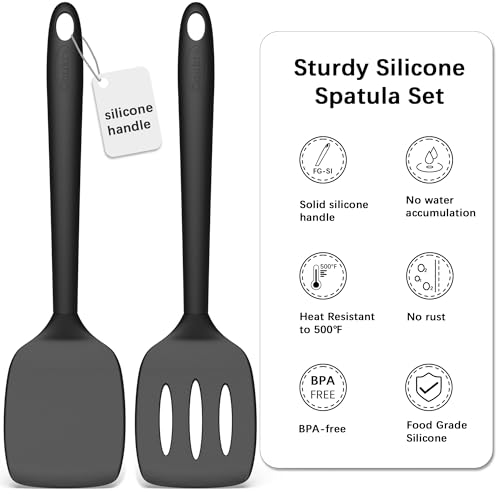 2 Pack Silicone Spatula Set (PureBlack)