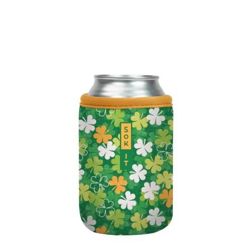 CanSok Sleeve for Beer & Soda Insulated Neoprene Cover (Luck of the Shamrock / 12oz Can Sleeve)
