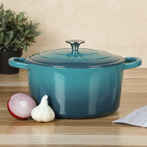 Artisan 7 Quart Round Dutch Oven (Teal Ombre / 7-Quart)