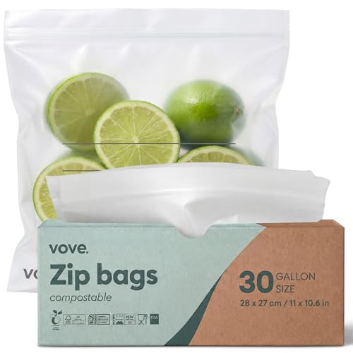 Compostable Gallon Zip Bags 30 Count