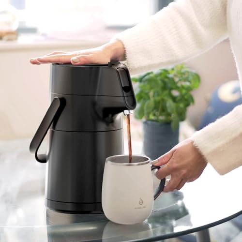 Thermal Coffee Carafe 68oz (Elegant Black / 74.4 Ounces)