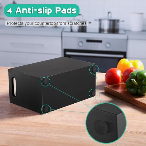 Black Kitchen Utensil Holder for Countertop (Black / 3 Compatment)
