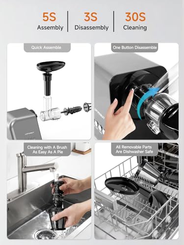 Slow Juicer Machine for Vegetables and Fruits Cold Press Masticating Extractor Celery Wheatgrass Leafy Greens Carrot Ginger Beet