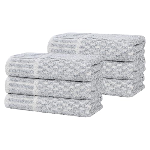 Juno Viscose Cotton Blend Medium Weight Towels (6 Piece Hand Towel Set / Denim Blue)