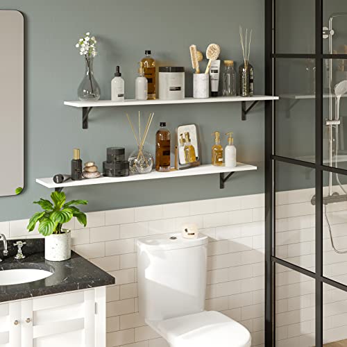 Long Wall Shelves (White / 55.1 Inch)