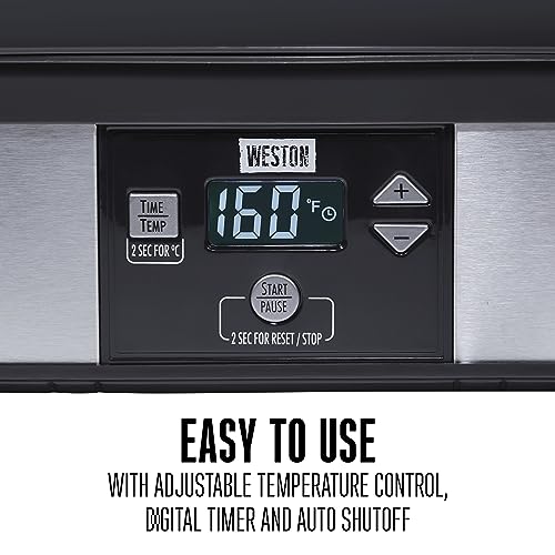 Food Dehydrator Machine for Jerky (Digital Temperature Control (100-160F) / 6 Stackable Trays (7.4 sq. ft.), Black)