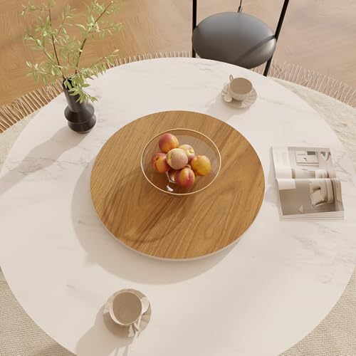 19.69" Sintered Stone Lazy Susan for Table Top (Walnut / 50CM)
