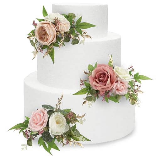3Pcs Premade Cake Flowers (3 Count)