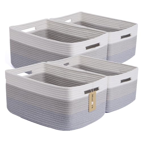 Large Storage Baskets for Organizing (4pcs-L17×W13×H7.5" / Gradient Grey)