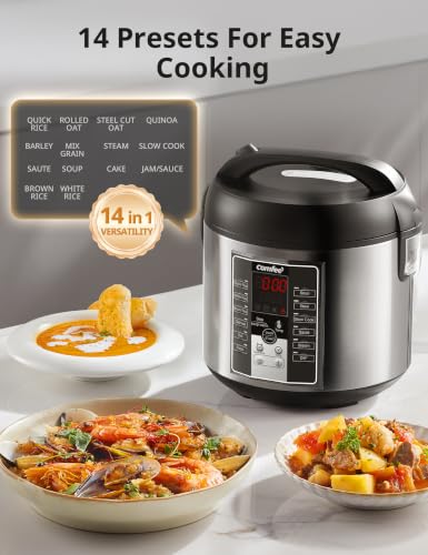 Rice Cooker with 6 Functions (10 Cups Uncooked_14 Presets Premium)