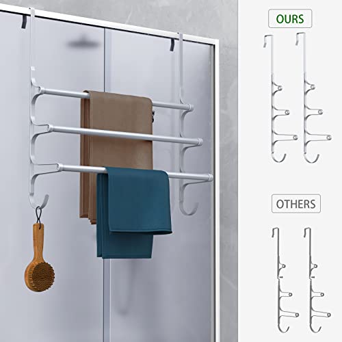Over The Door Towel Rack (20.27"L / Silver Gray)