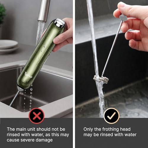 InstaWhisk Milk Frother with Variable Speed (Army Green / Rechargeable)