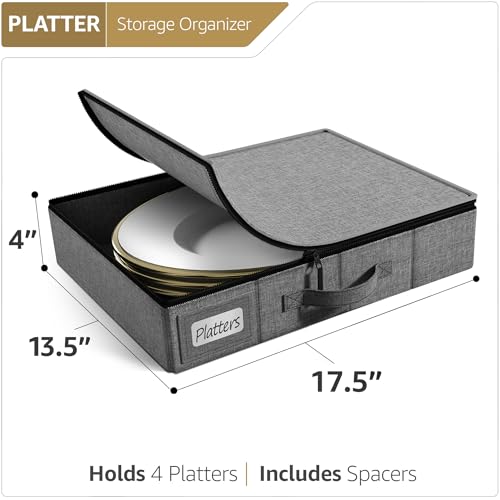 Platter Storage Case for Dinnerware (Gray / Platter Storage)