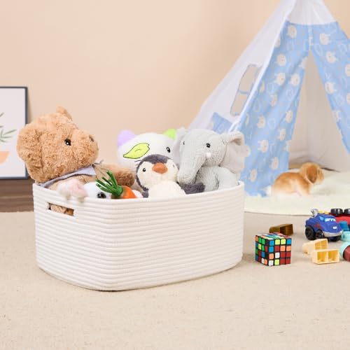 Large Storage Baskets for Shelves (3pcs-L17×W13×H7.5" / Off White)