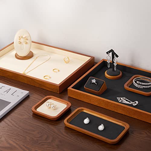 Solid Wood Jewelry Tray (Creamy-white flat tray)
