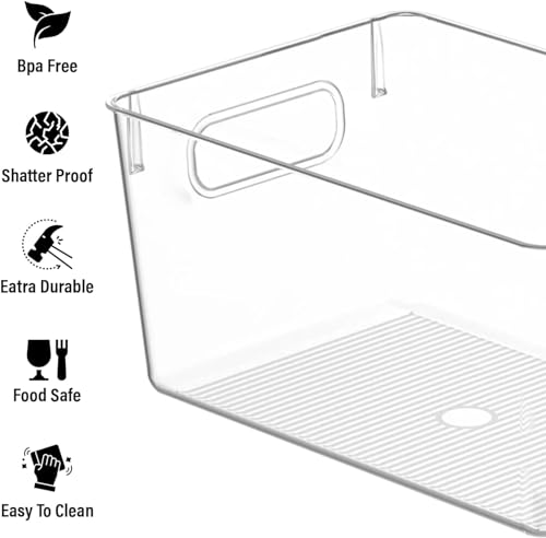 Clear Plastic Storage Bins (10 X 7.3 X 5)