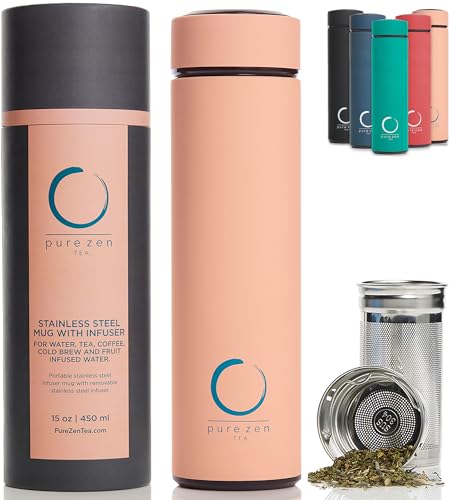 Insulated Tea Infuser Bottle (Pink)