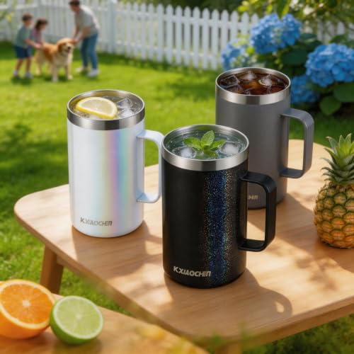 20 oz Insulated Coffee Mug (A1.Silver grey / 20 ounces (1 pack))