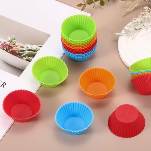 12Pcs Silicone Cupcake Liners (Green / 2")