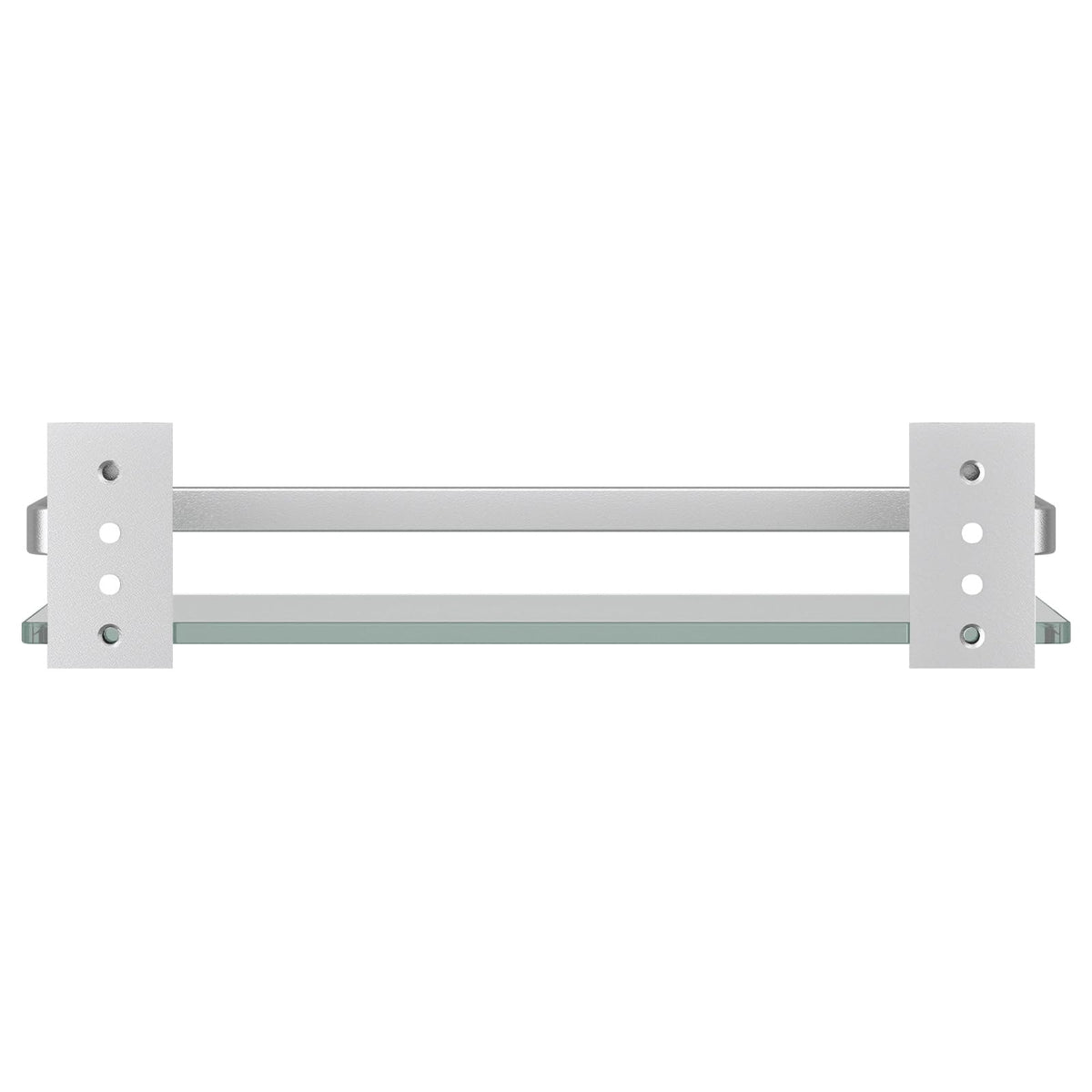 Clear Tempered Glass Wall Shelf (Silver / Single Shelf)