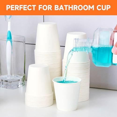 3000 Pack 3 oz Bathroom Paper Cups for Mouthwash (White / 3 oz)