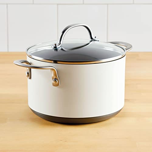 Achieve Hard Anodized Nonstick Saucepot with Lid (Saucepot (4 Quart) / Cream)