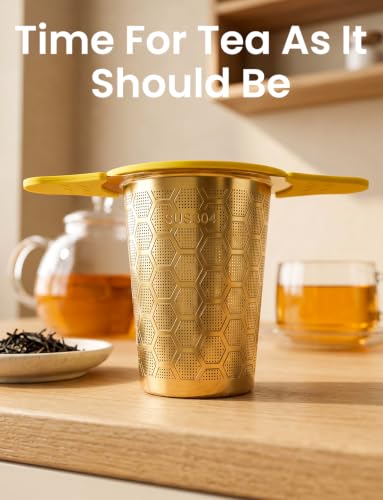 Tea Infuser for Loose Leaf Tea (1 Pack - Gold)