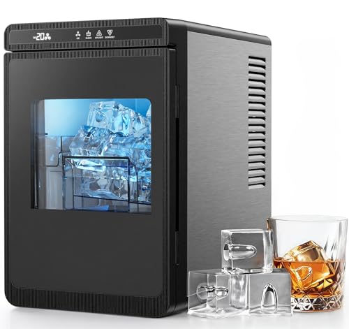 Clear Ice Cube Maker Countertop (Elegant Black / Cube Ice Maker)