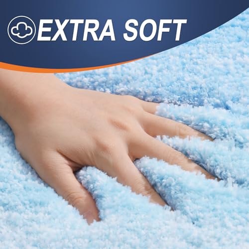Luxury Toilet Rugs U (24" X 20" Contour Rug / Sky Blue)