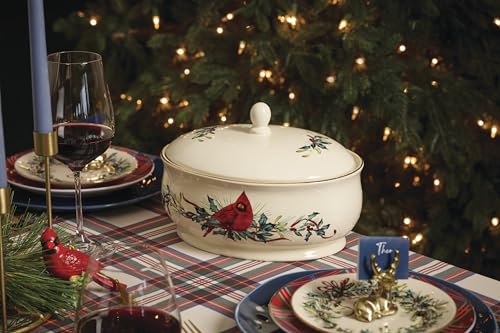 Winter Greetings Porcelain Covered Christmas Gravy Dish (Covered Dish)