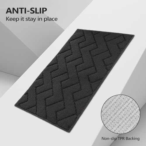 Kitchen Runner Rug (Charcoal / 20"x48"+20"x32")